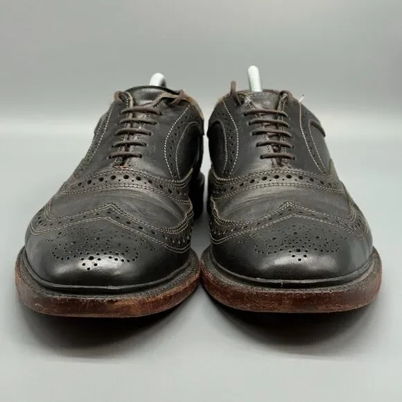 Allen Edmonds Macneil Mens 10 Black Leather Dress Shoes Lace-Up Block Heel